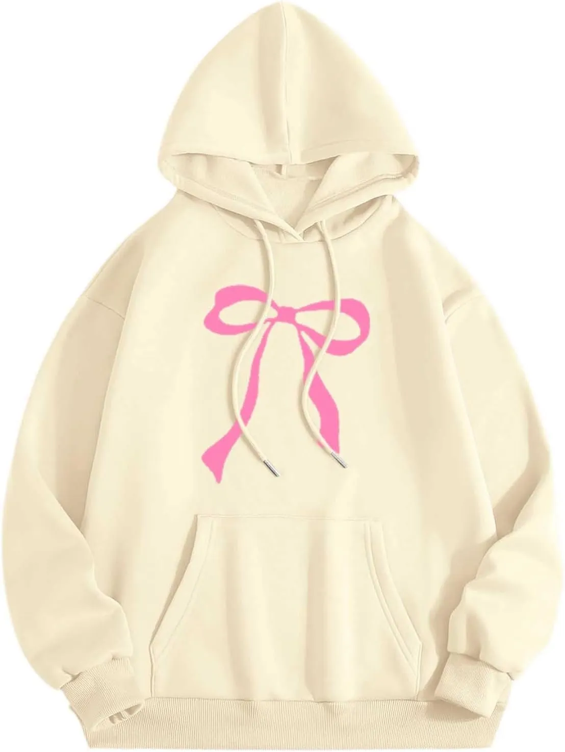Sweatshirt for Women Trendy Cute Bow Hoodie Long Sleeve Preppy Clothes Casual Lightweight Hoodies Pullover
