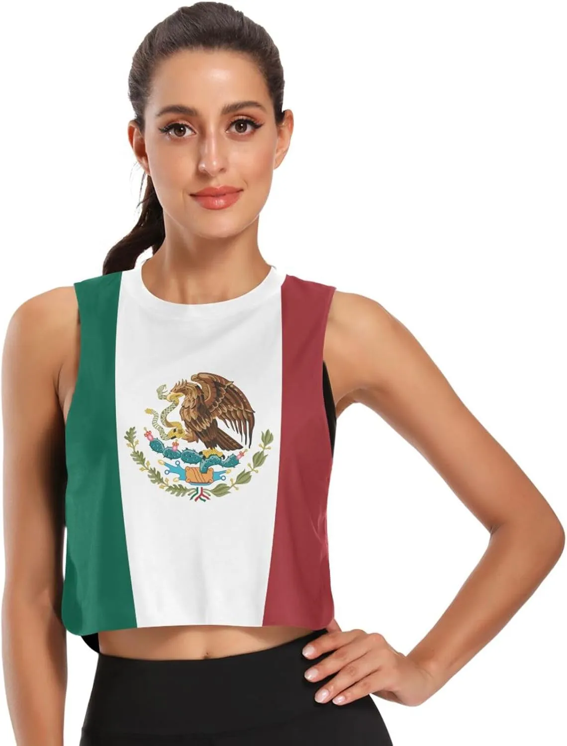 Tank Tops Running Shirts for Women Crop Top Workout Shirts Sleeveless Cropped Muscle Tank Shirts, Small