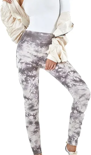 Tie-dye Gym Yoga Pants for Women Fashion High Waist Stretchy Leggings Casual Slim Fit Tummy Control Trousers