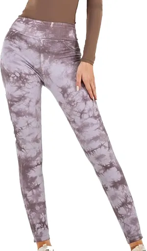 Tie-dye Gym Yoga Pants for Women Fashion High Waist Stretchy Leggings Casual Slim Fit Tummy Control Trousers