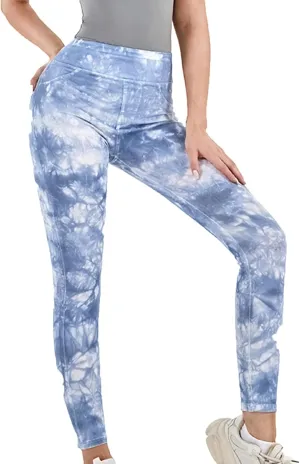 Tie-dye Gym Yoga Pants for Women Fashion High Waist Stretchy Leggings Casual Slim Fit Tummy Control Trousers