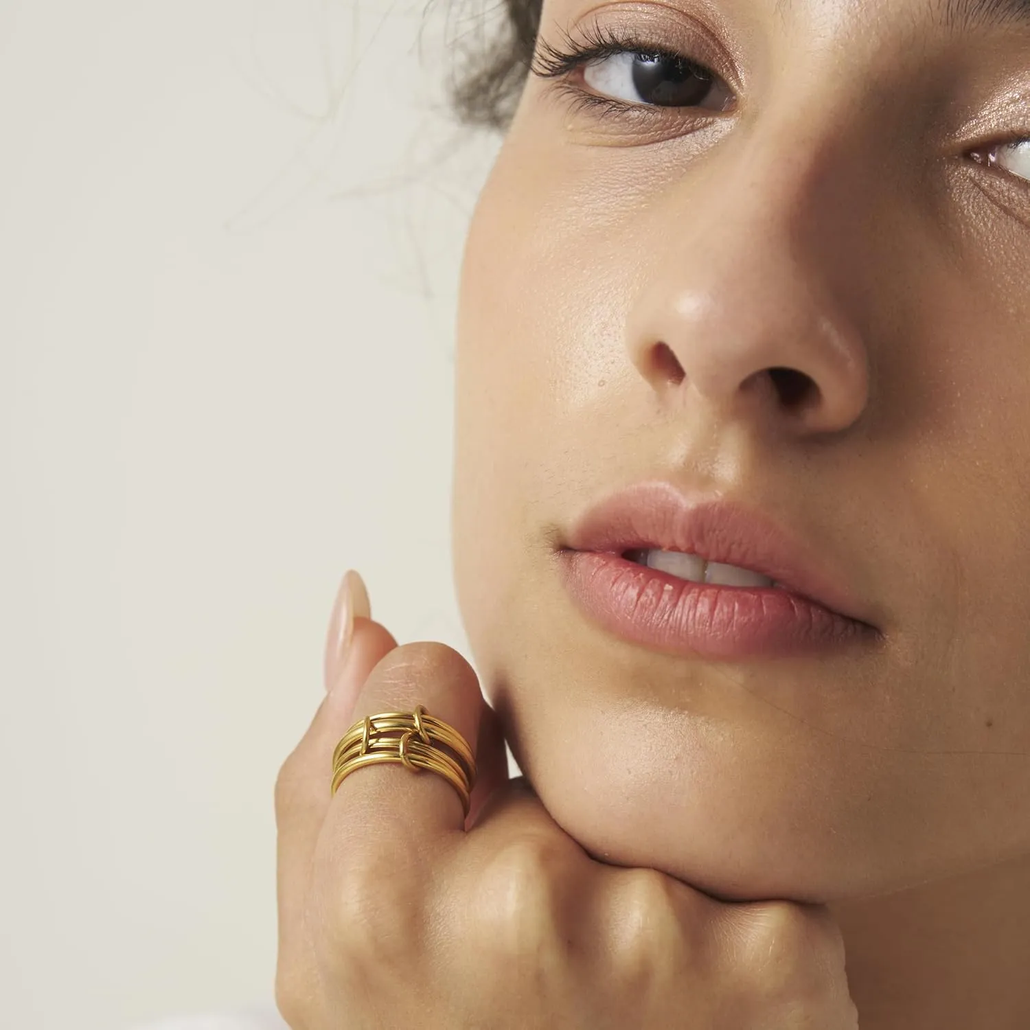 Trio Linked Ring, stackable Ring, Minimalism style for women, Never Tarnish