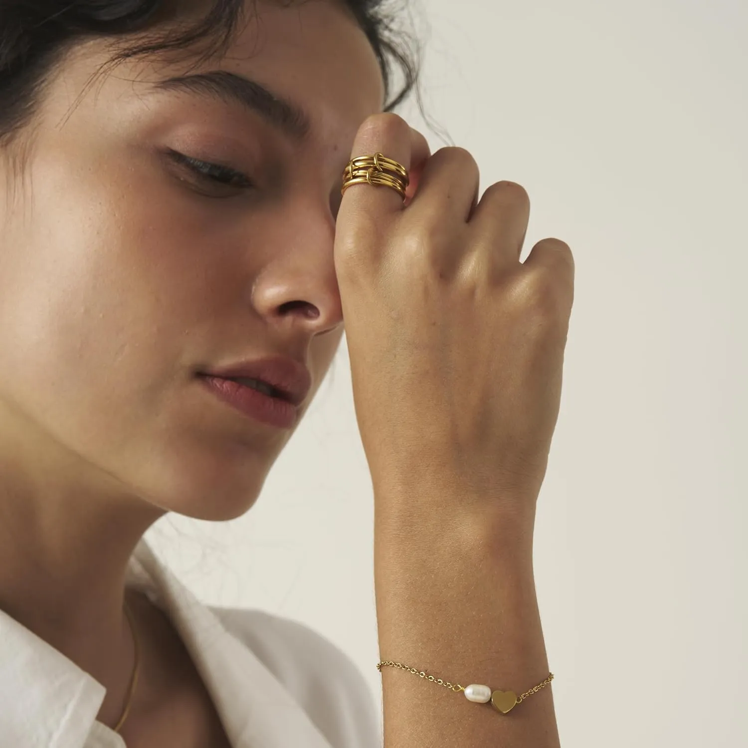 Trio Linked Ring, stackable Ring, Minimalism style for women, Never Tarnish