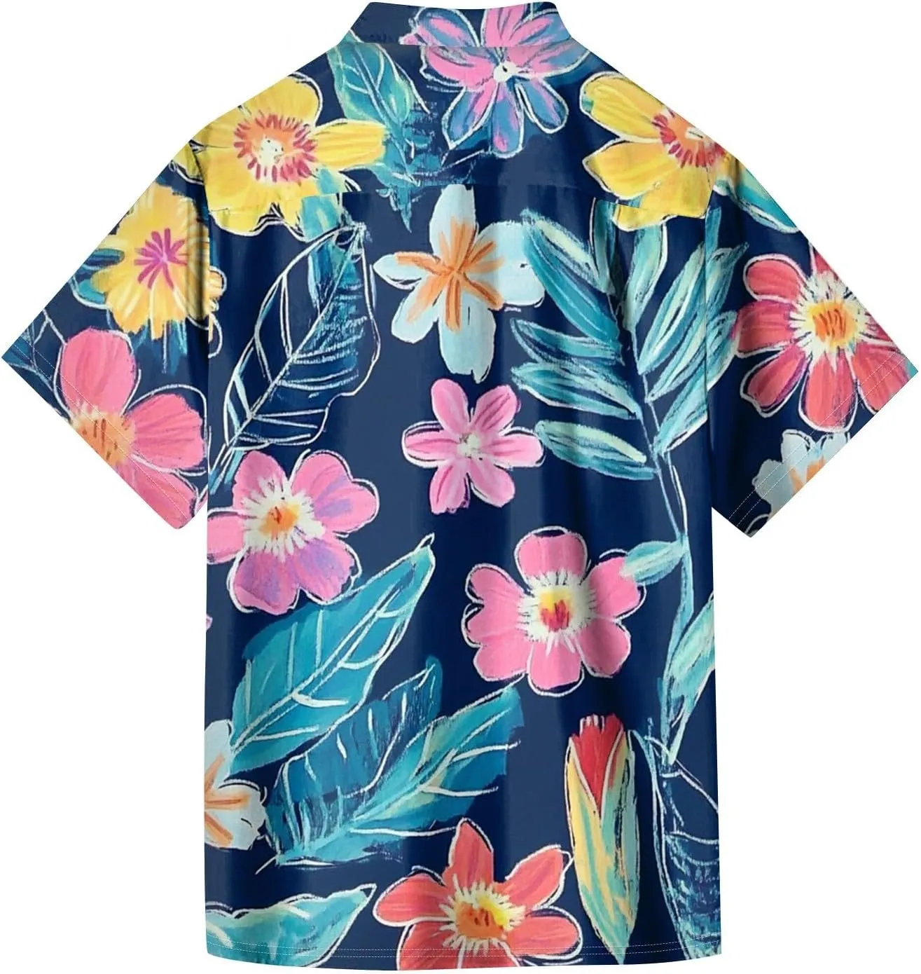 Tropical Hawaiian Shirt for Men Short Sleeve Button Down Shirts Summer Vaction Relaxed Fit Beach Shirt with Pockets