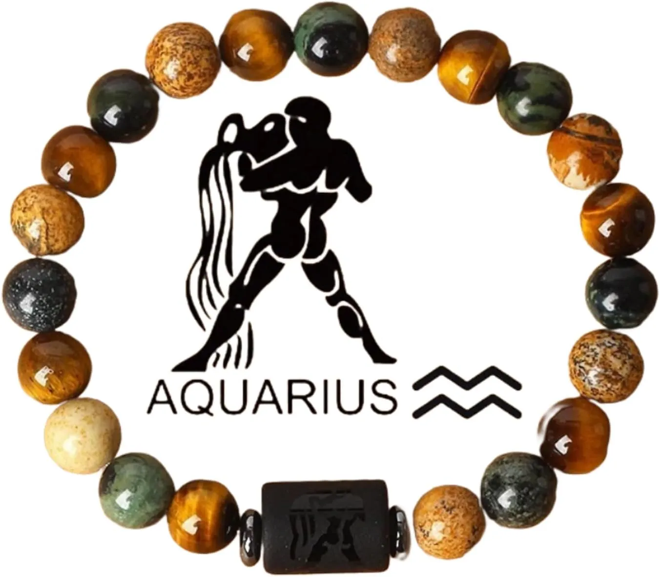 Twelve Zodiac Bracelets,Natural Stone Bead Bracelets, Male and Female zodiac Prayer Blessing stones, Elastic rope bracelets, zodiac friendship prayer bracelets, Jewelry gifts