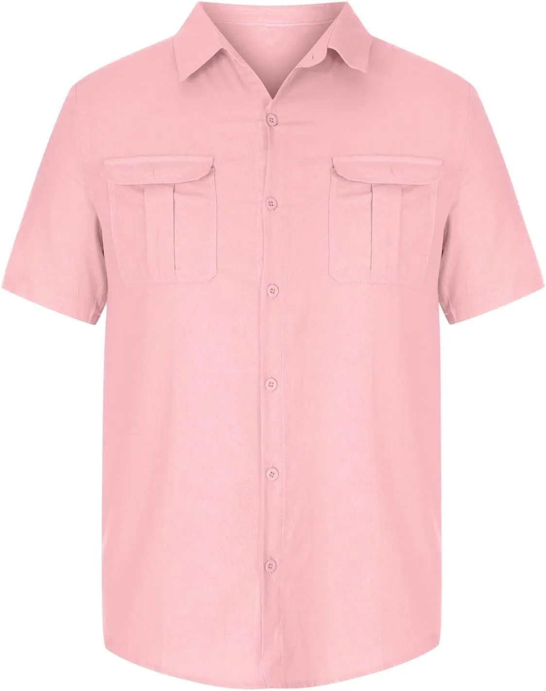 Uillui Cotton Linen Shirts Mens Short Sleeve Shirt Casual Lightweight Button Down Dress Shirts Vacation Beach Fishing Shirts