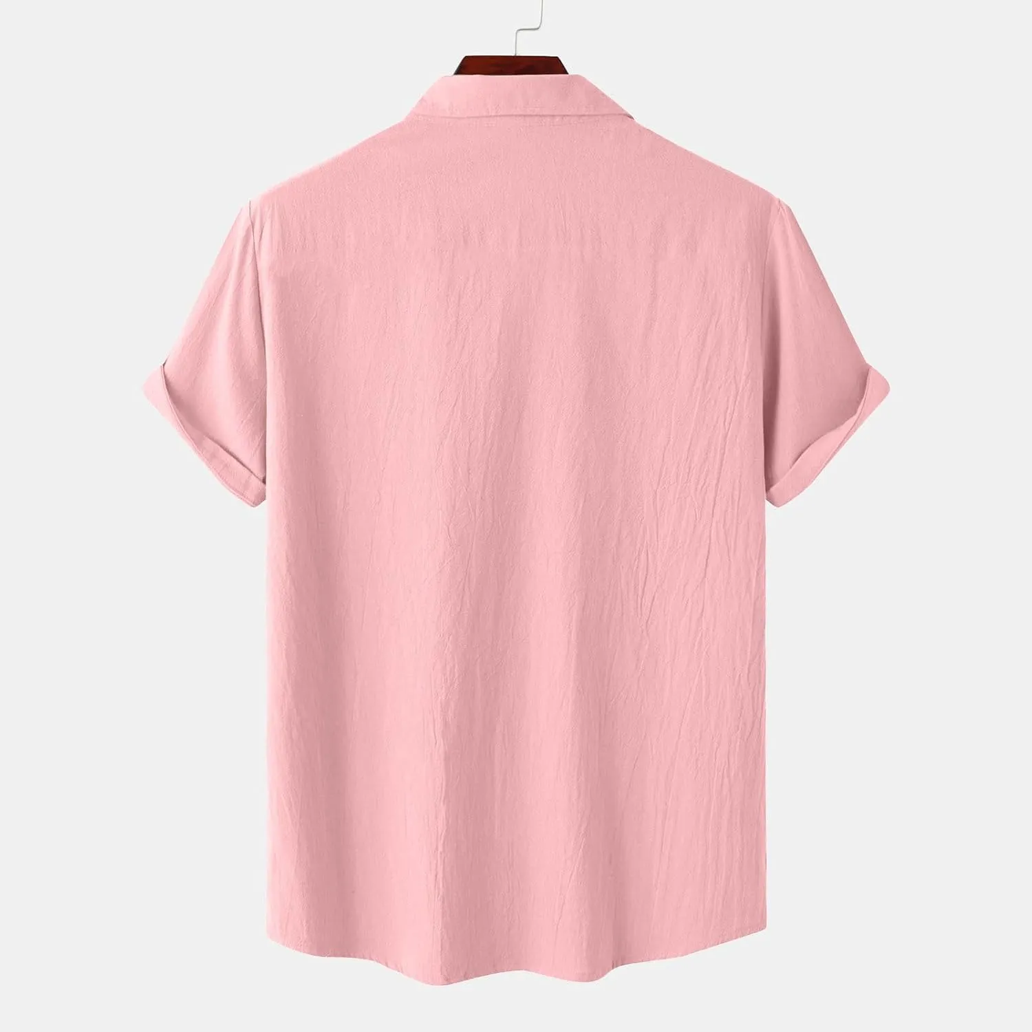 Uillui Cotton Linen Shirts Mens Short Sleeve Shirt Casual Lightweight Button Down Dress Shirts Vacation Beach Fishing Shirts