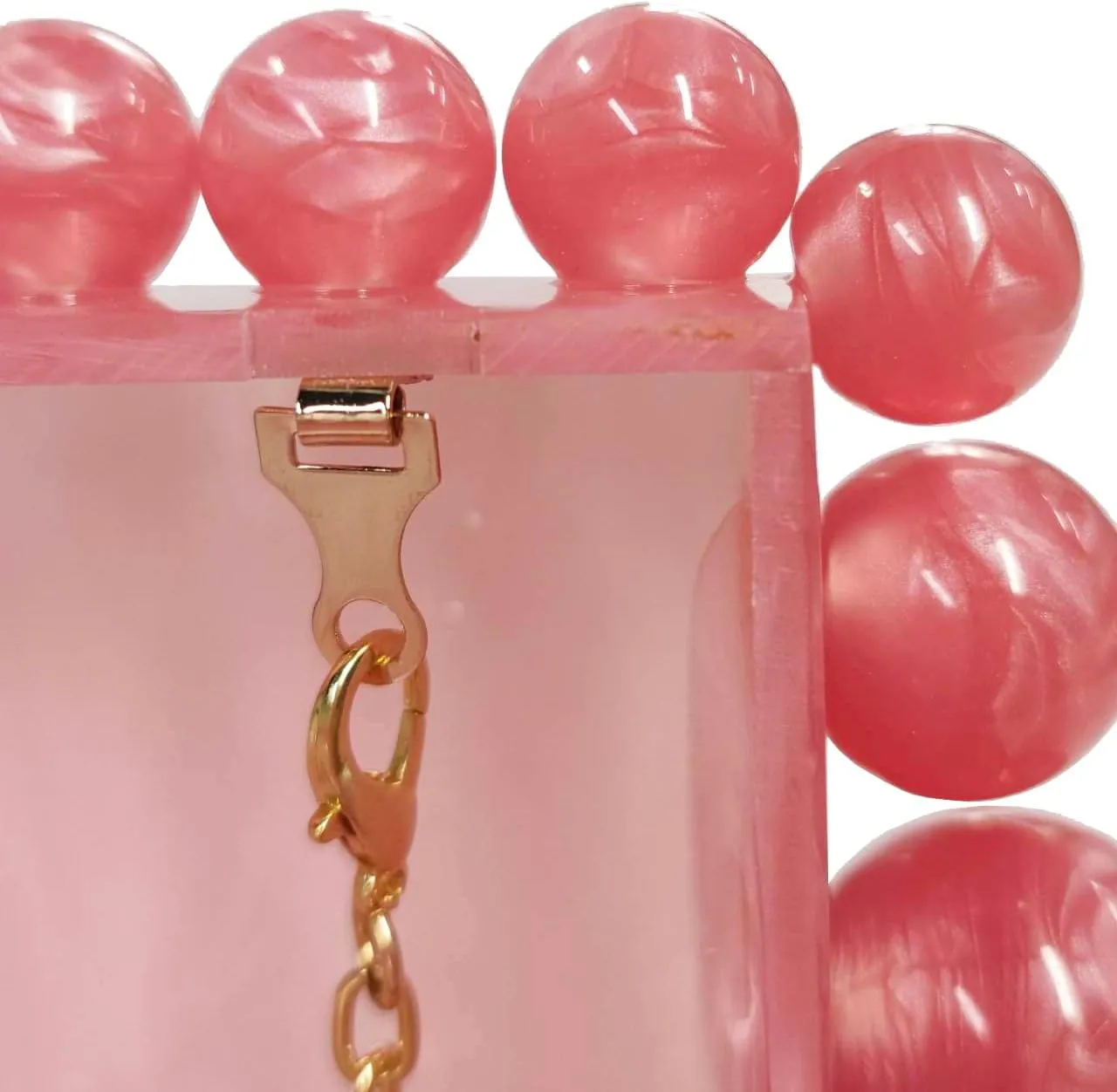 URAWOW Acrylic Evening Handbag Beads Bag for Women Graceful Shoulder Bag Satchel Marble Clutch Purses for Wedding Party