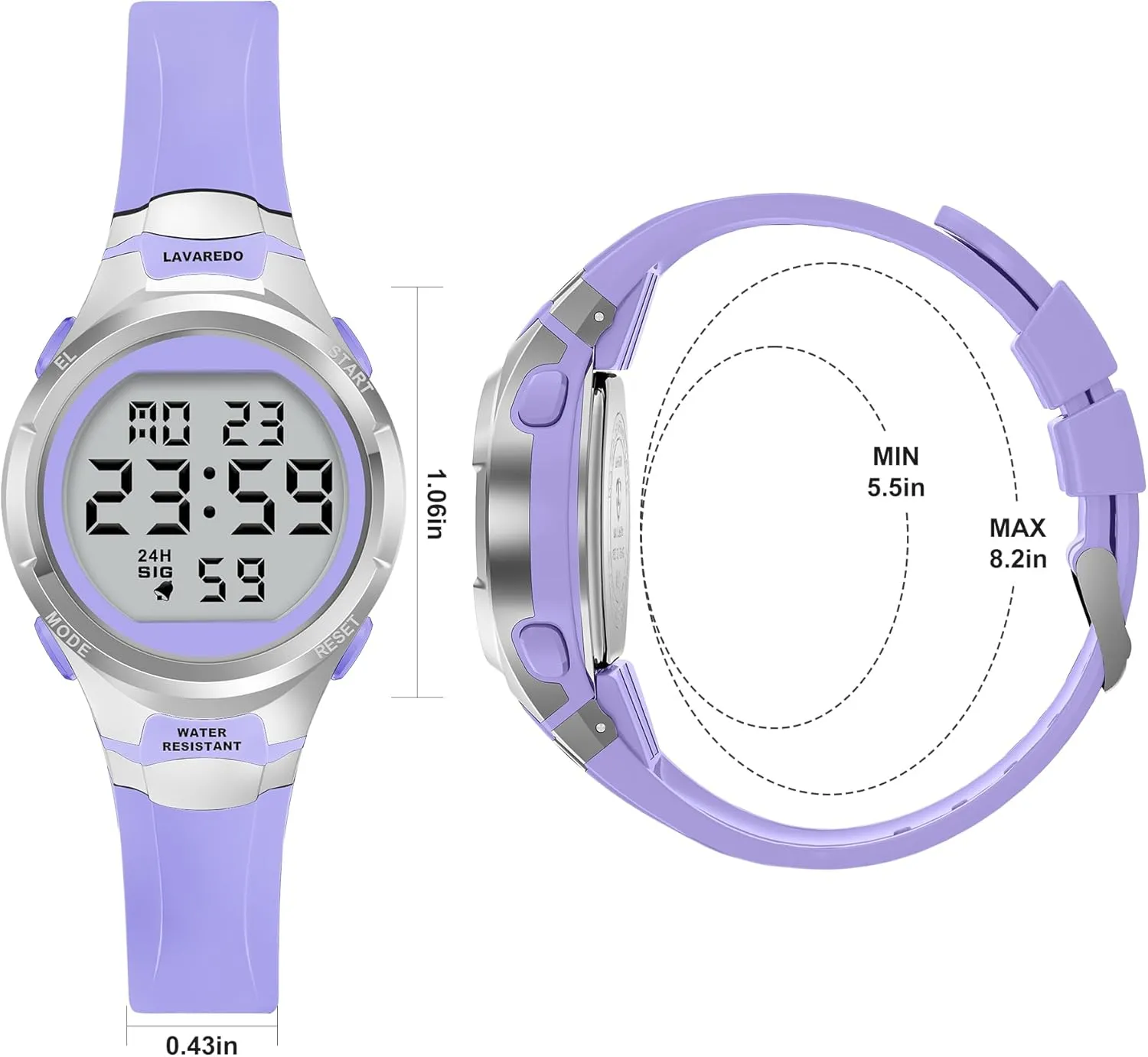 Watches for Women Sport Digital Womens Watch Waterproof with Silicone Strap Alarm/Stopwatch/Chronograph/LED Back Light
