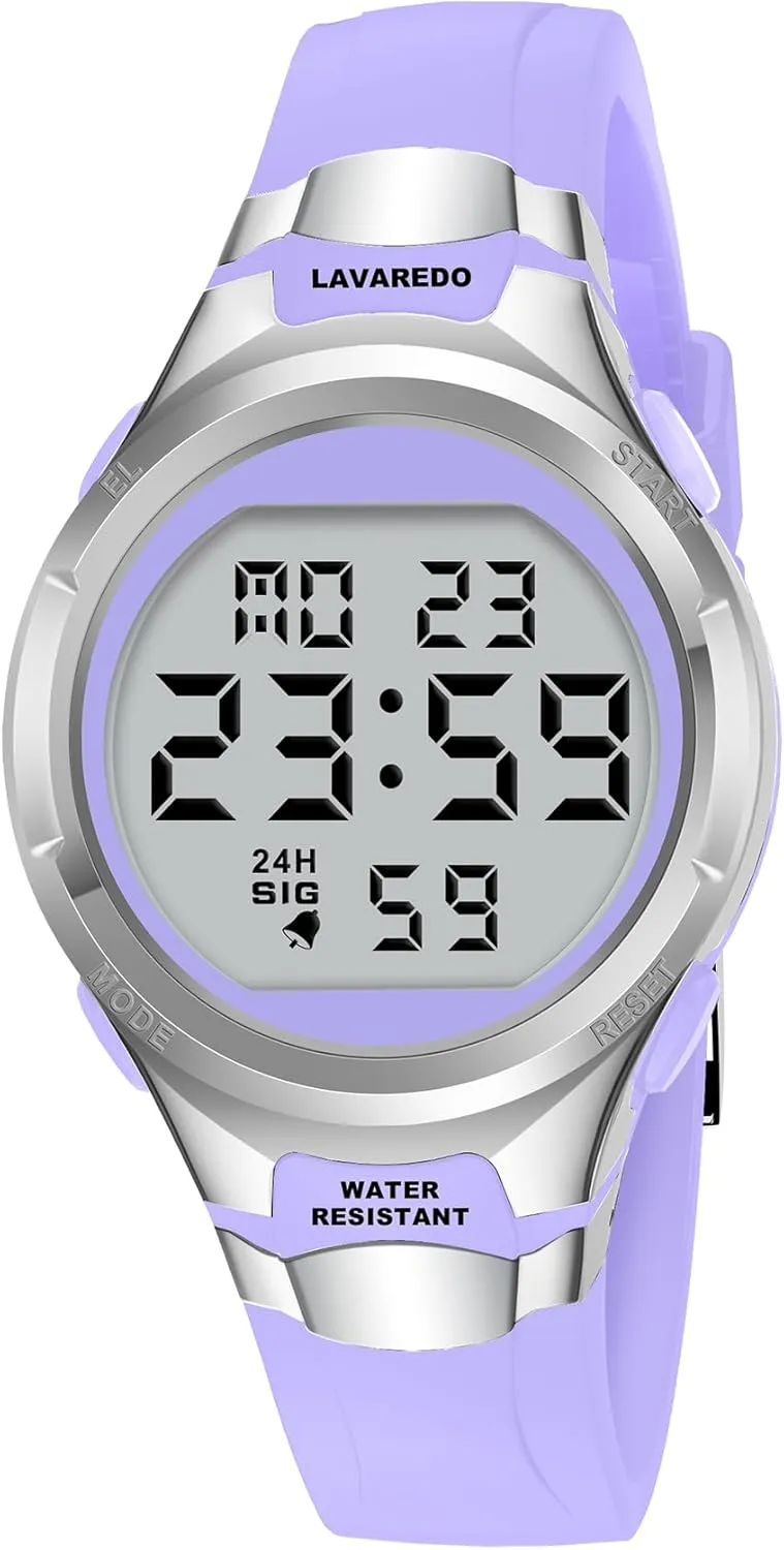 Watches for Women Sport Digital Womens Watch Waterproof with Silicone Strap Alarm/Stopwatch/Chronograph/LED Back Light