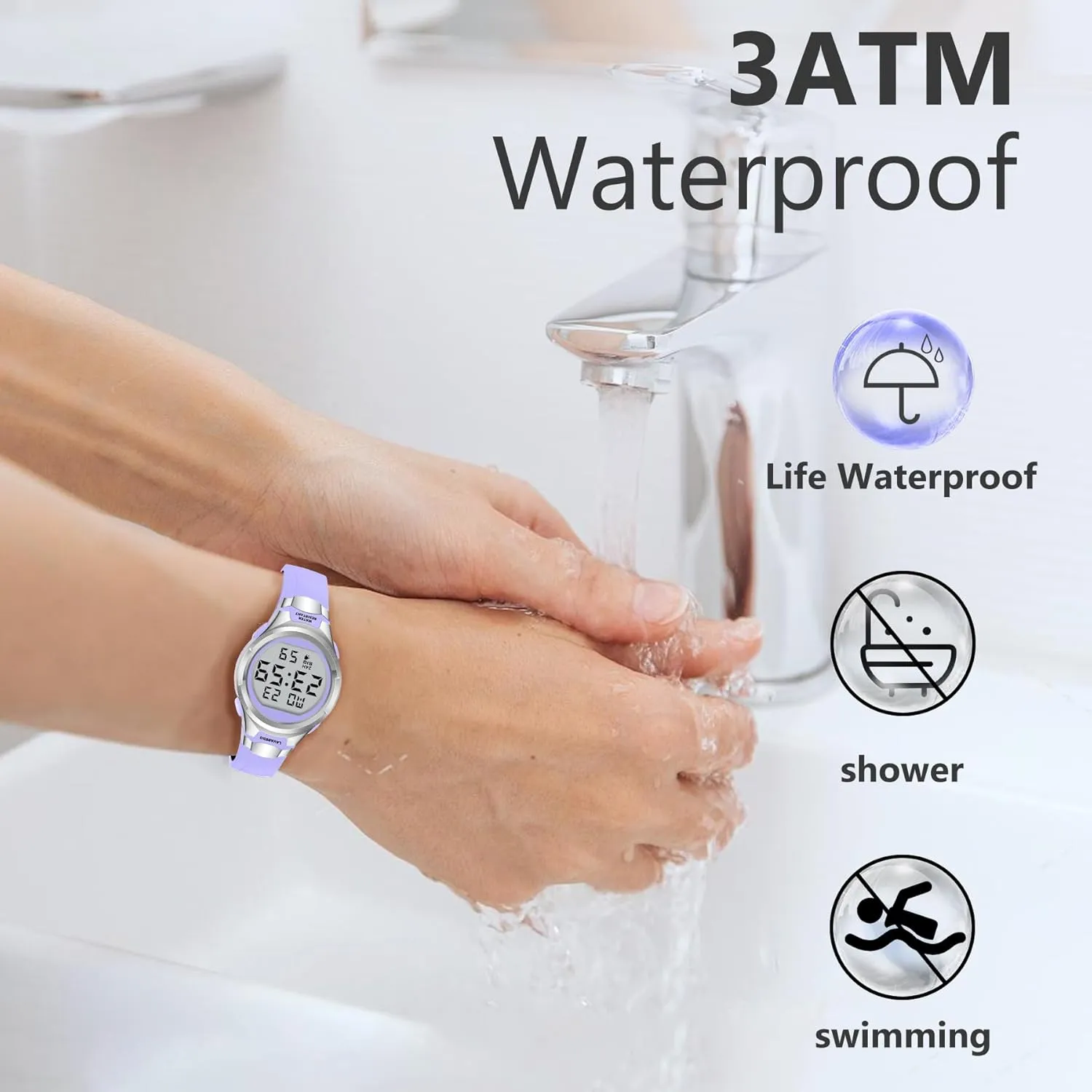 Watches for Women Sport Digital Womens Watch Waterproof with Silicone Strap Alarm/Stopwatch/Chronograph/LED Back Light