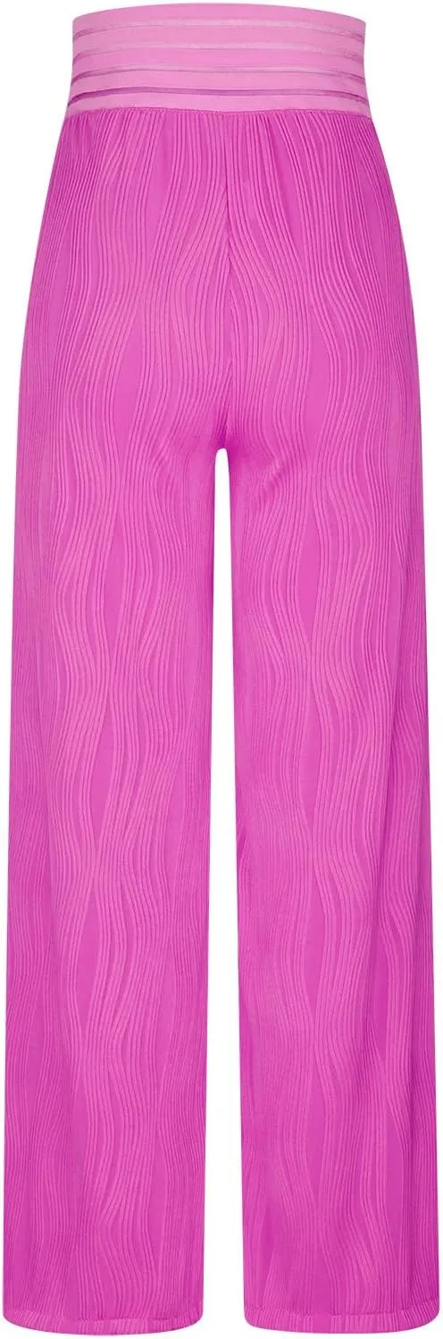 Wide Leg Pants for Women High Waist Bow Tie Casual Trousers Loose Fit Straight Barrel Pants Fall Vacation Trousers