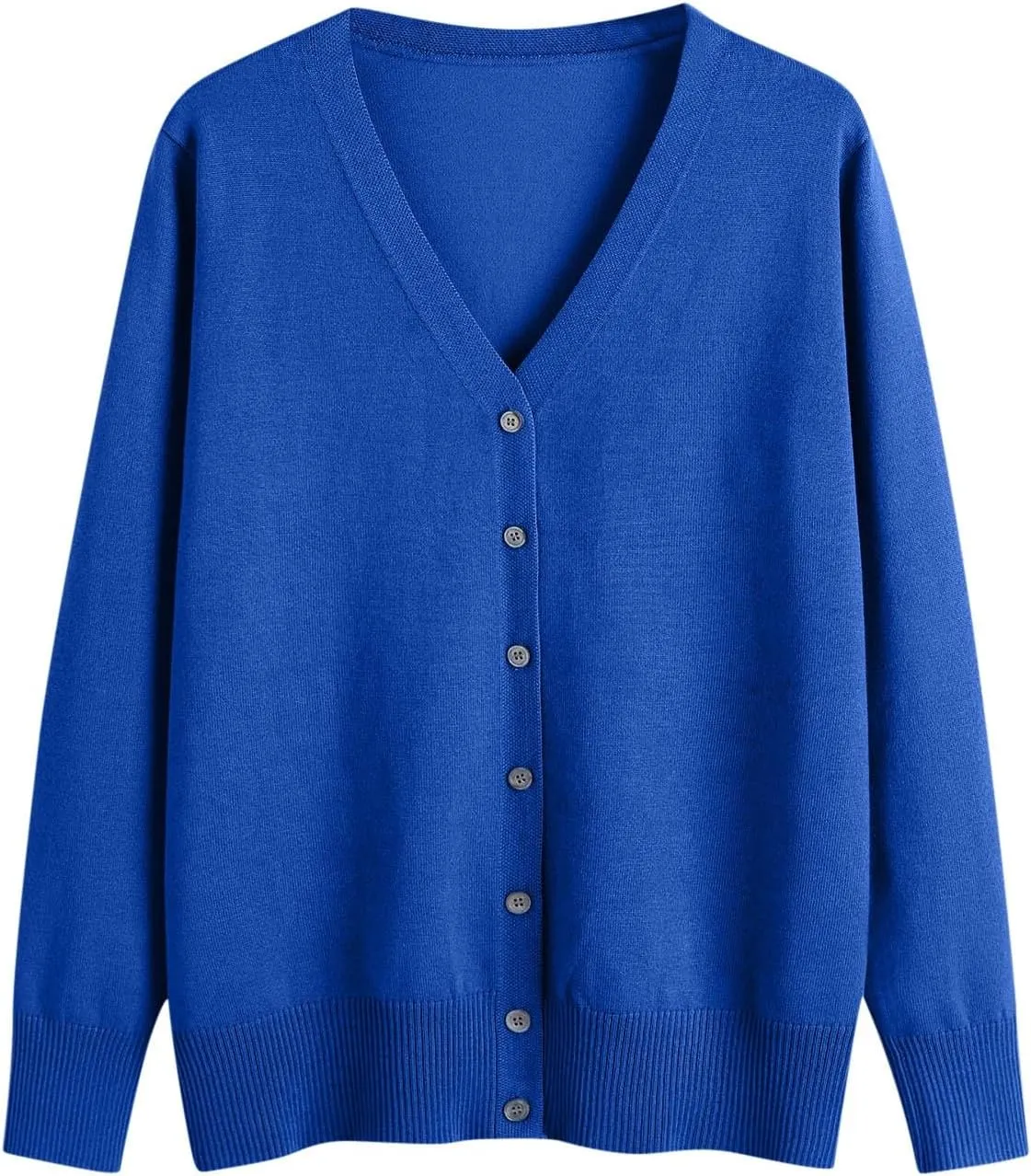 Women Cardigan Sweater Lightweight Solid Open Front Button Down Cardigan Slim Fit Long Sleeve Causal Knit Cardigan