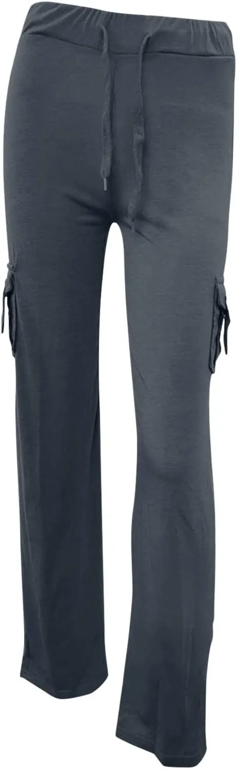 Women Cargo Pants 2025 Bootcut Yoga Pant Stretchy Trousers Wide Leg Workout Baggy Sweatpants with Pockets Trendy