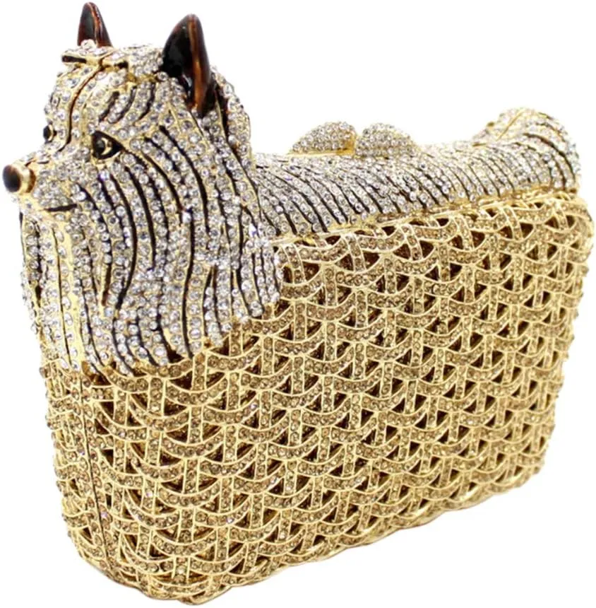 Women Crystal Handbag Wedding Evening-Bag Chain Luxury Ladies Clutch-Purse Horse