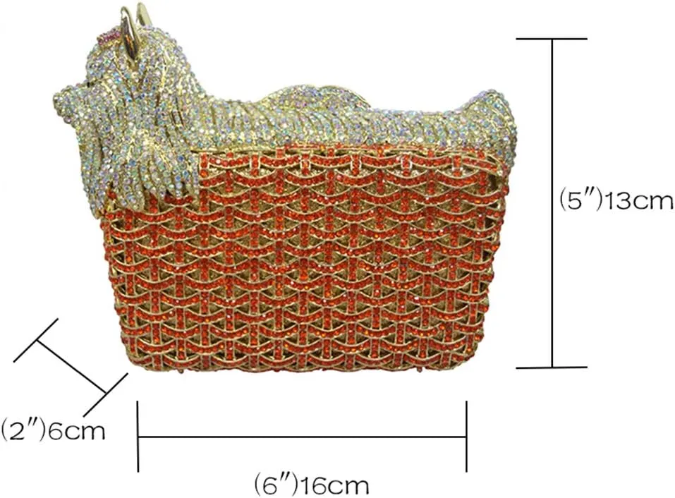 Women Crystal Handbag Wedding Evening-Bag Chain Luxury Ladies Clutch-Purse Horse