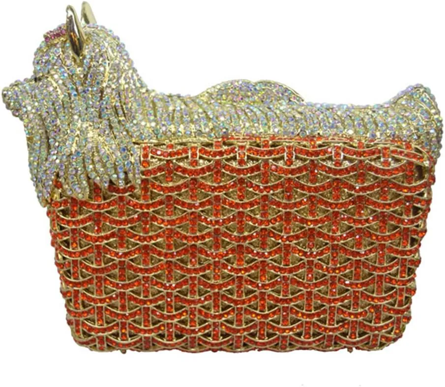 Women Crystal Handbag Wedding Evening-Bag Chain Luxury Ladies Clutch-Purse Horse