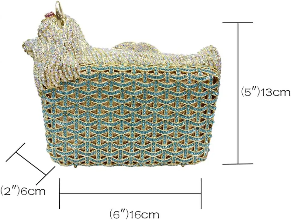 Women Crystal Handbag Wedding Evening-Bag Chain Luxury Ladies Clutch-Purse Horse