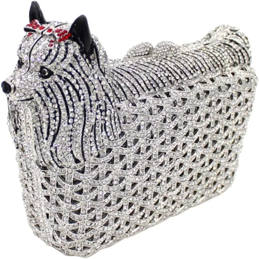Women Crystal Handbag Wedding Evening-Bag Chain Luxury Ladies Clutch-Purse Horse