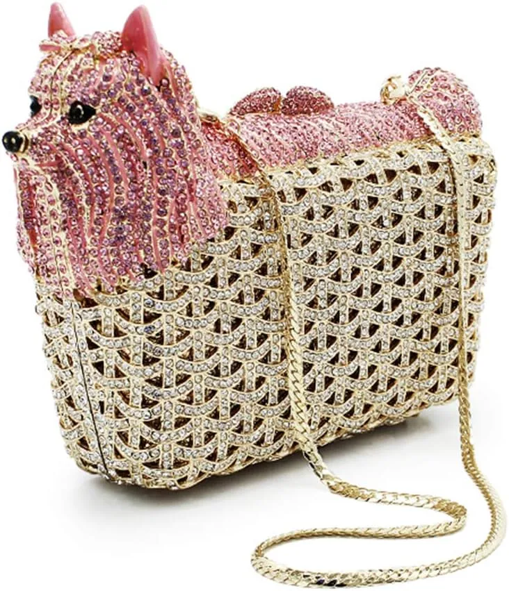 Women Crystal Handbag Wedding Evening-Bag Chain Luxury Ladies Clutch-Purse Horse