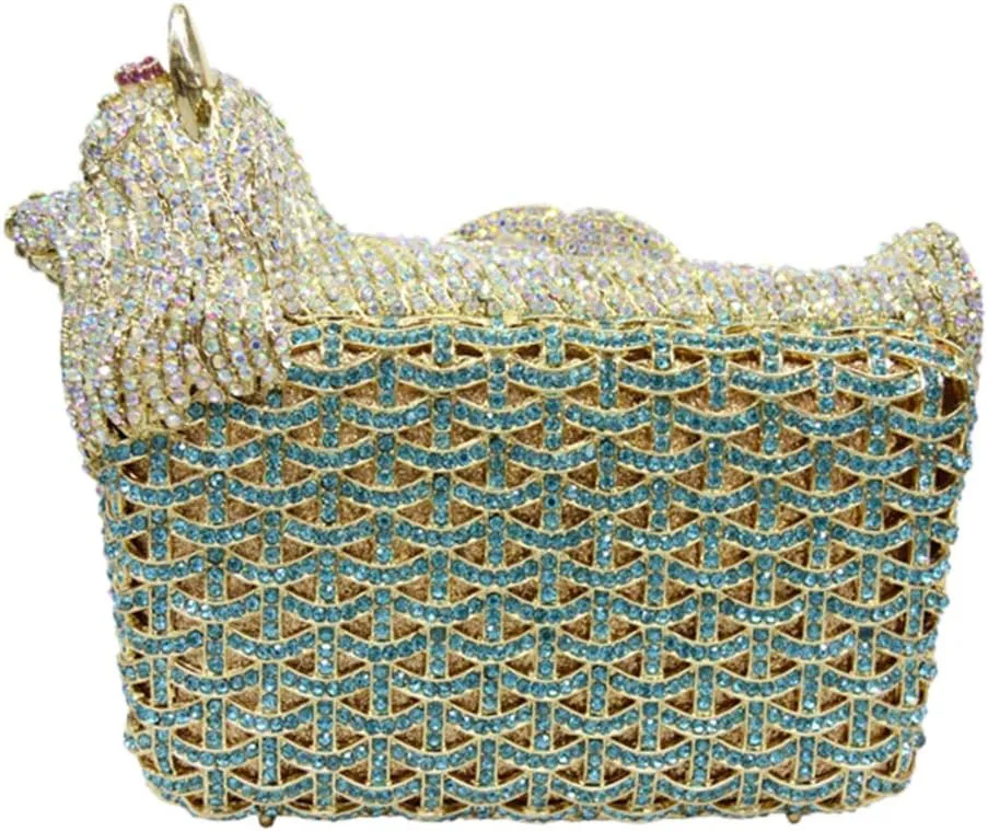 Women Crystal Handbag Wedding Evening-Bag Chain Luxury Ladies Clutch-Purse Horse