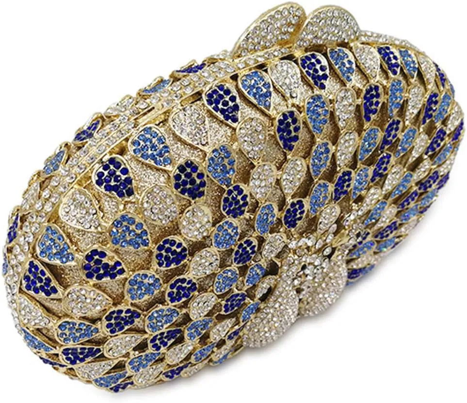 Women Evening-Bag Chain Rhinestone Wedding Clutch-Purse Luxury Handbag Birds