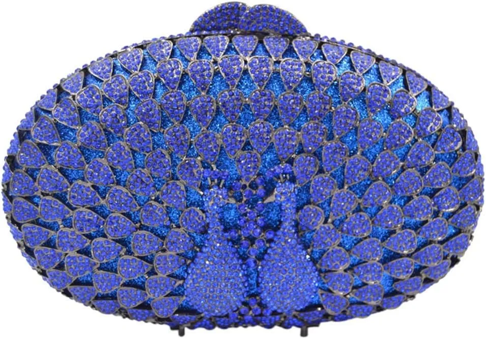 Women Evening-Bag Chain Rhinestone Wedding Clutch-Purse Luxury Handbag Birds