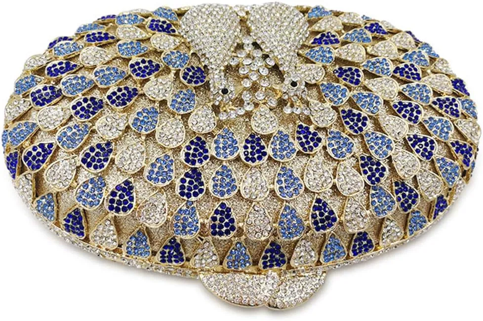 Women Evening-Bag Chain Rhinestone Wedding Clutch-Purse Luxury Handbag Birds