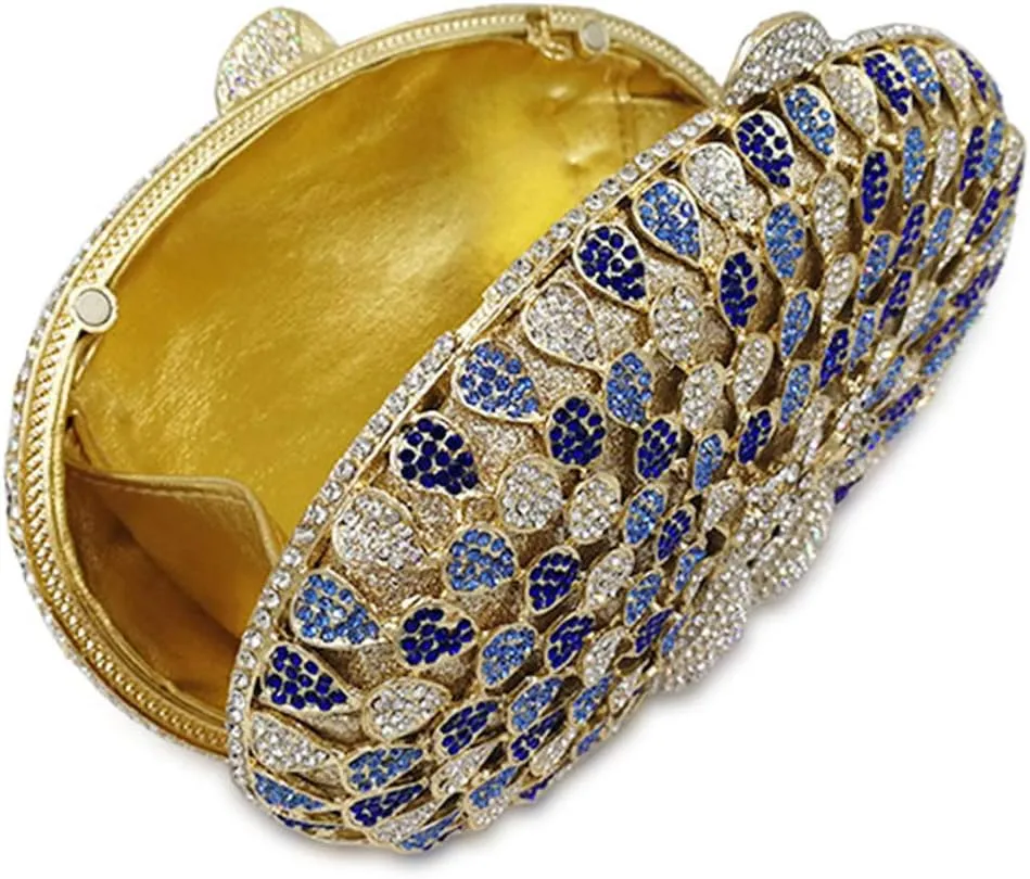 Women Evening-Bag Chain Rhinestone Wedding Clutch-Purse Luxury Handbag Birds