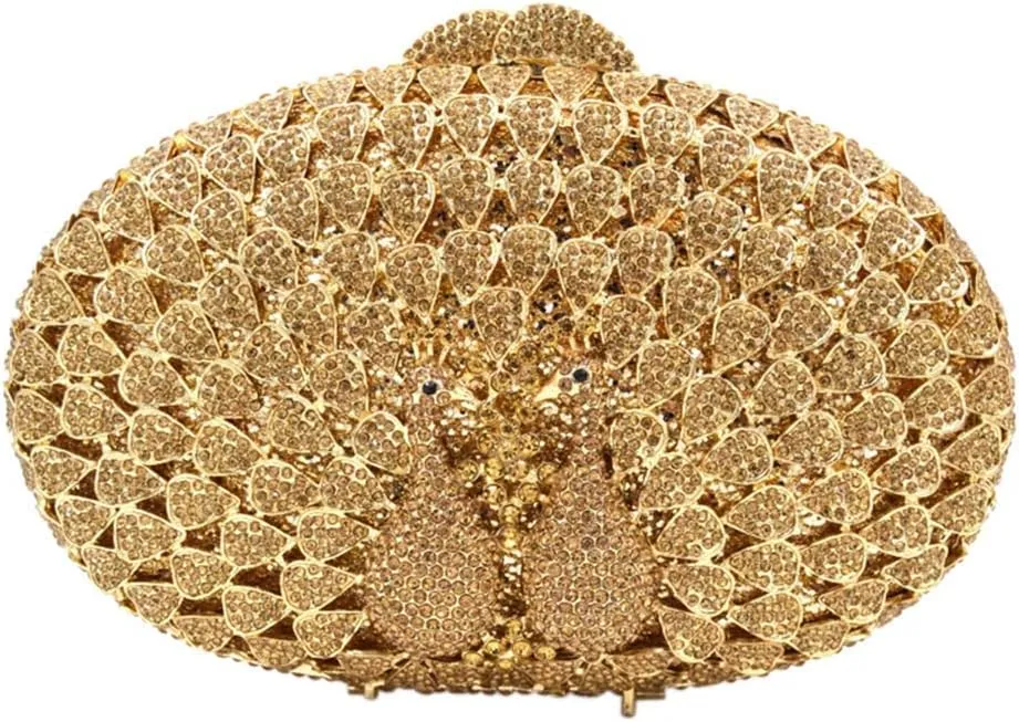 Women Evening-Bag Chain Rhinestone Wedding Clutch-Purse Luxury Handbag Birds