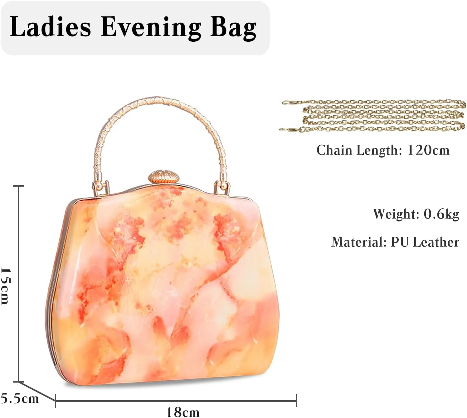 Women Evening Bag Marble Clutch Bag Bridal Wedding Purse Charming Shoulder Bag