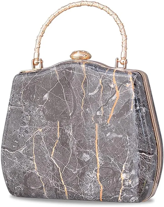 Women Evening Bag Marble Clutch Bag Bridal Wedding Purse Charming Shoulder Bag