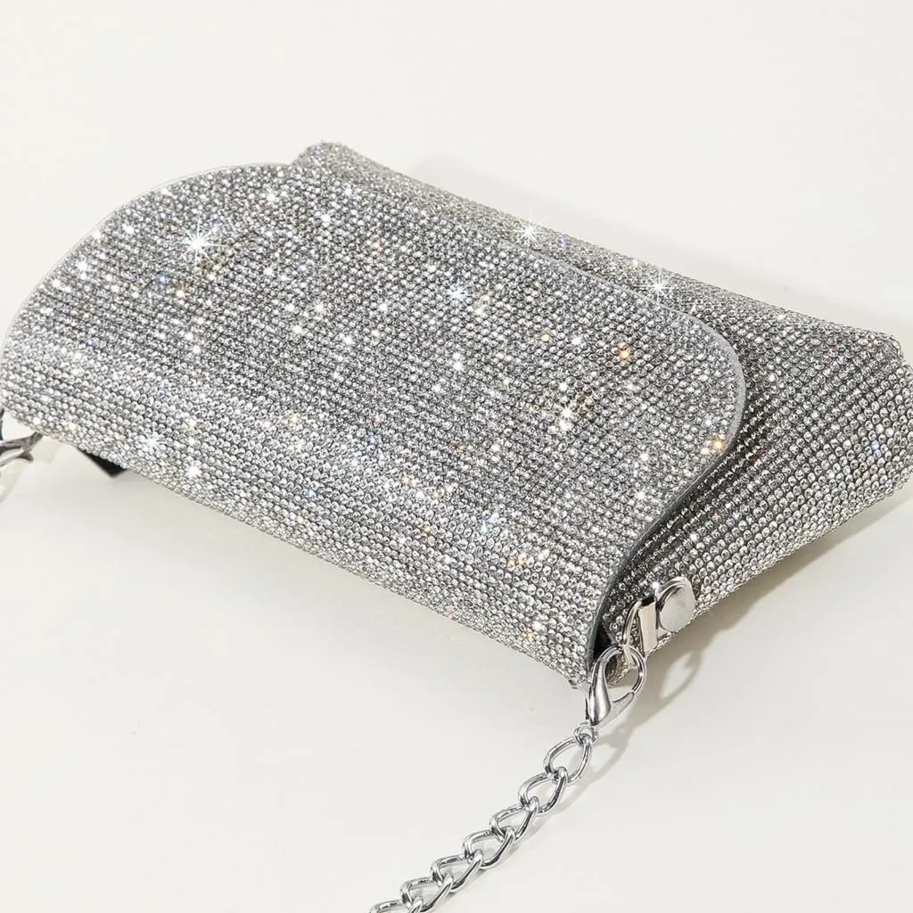 Women Evening Clutch Bag Glitter Handbag Shoulder Crossbody Bags Wedding Prom Party Purse with Detachable Chain