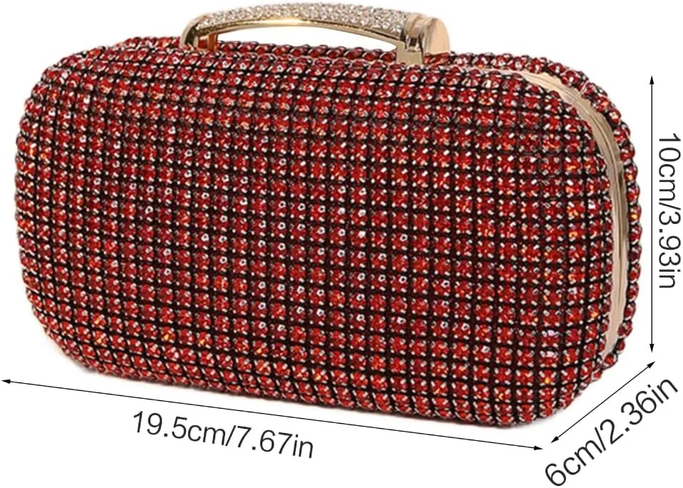 Women Evening Clutch Bag Handbag Shoulder Crossbody Bags Wedding Prom Party Purse with Detachable Chain