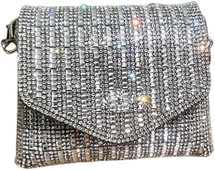 Women Evening Clutch Bag Handbag Shoulder Crossbody Bags Wedding Prom Party Purse with Detachable Chain