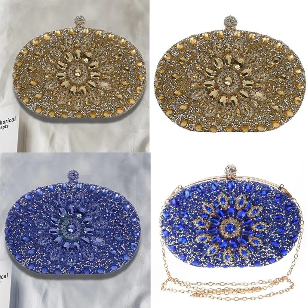Women Evening Clutch Bag Handbag Shoulder Crossbody Bags Wedding Prom Party Purse with Detachable Chain