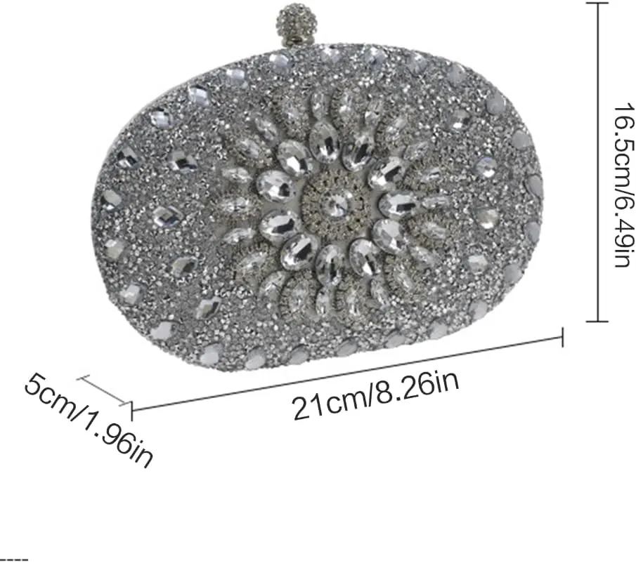 Women Evening Clutch Bag Handbag Shoulder Crossbody Bags Wedding Prom Party Purse with Detachable Chain