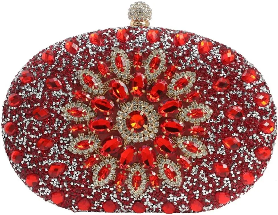 Women Evening Clutch Bag Handbag Shoulder Crossbody Bags Wedding Prom Party Purse with Detachable Chain