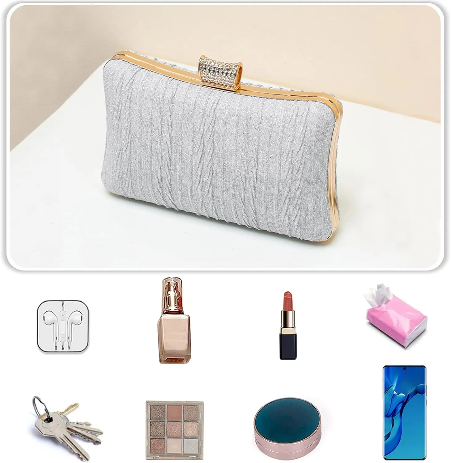 Women Glitter Clutch Bag Sequin Evening Bag Bridal Wedding Purse Women Charming Handbag