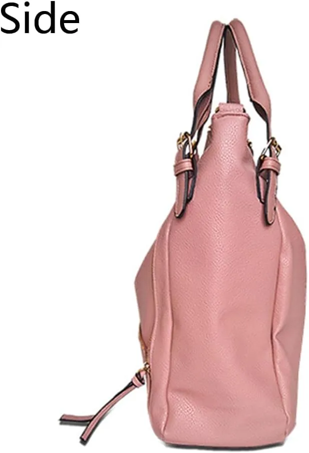 Women Hobo Tote Purse and Handbag Faux Leather Top Handle Satchel Zip Shoulder Bags Black