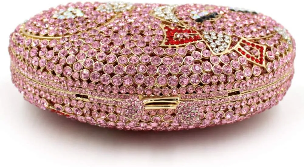 Women Rhinestone Evening-Bag Chain Wedding Clutch-Purse Luxury Handbag Cat