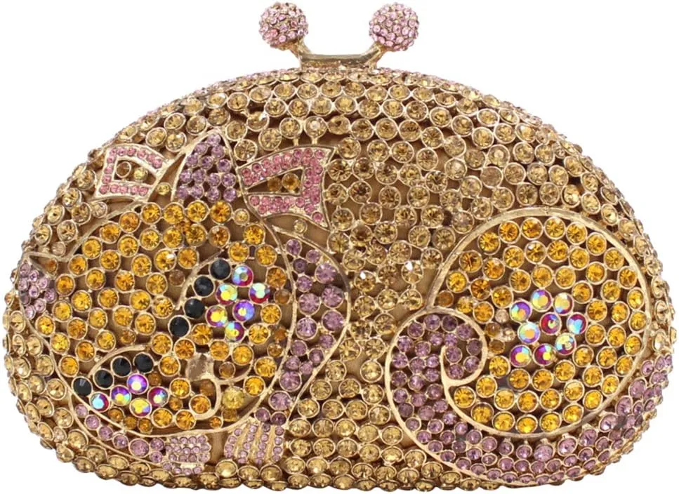 Women Rhinestone Evening-Bag Chain Wedding Clutch-Purse Luxury Handbag Cat