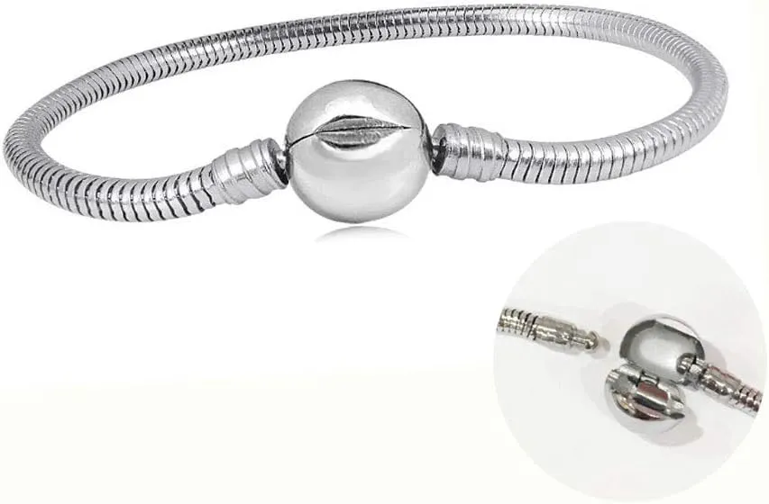 Women Snake Chain for Bracelets Charm Personalized Gifts for Granddaughter Daughter Mom BFF Wife Birthday Stainless Steel Anniversary