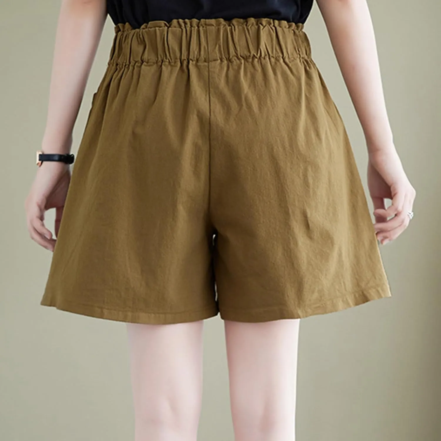 Women's Bermuda Shorts Elastic High Waisted Workout Cargo Pants Lounge Lightweight Breathable Hiking Pants