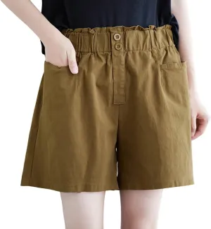 Women's Bermuda Shorts Elastic High Waisted Workout Cargo Pants Lounge Lightweight Breathable Hiking Pants