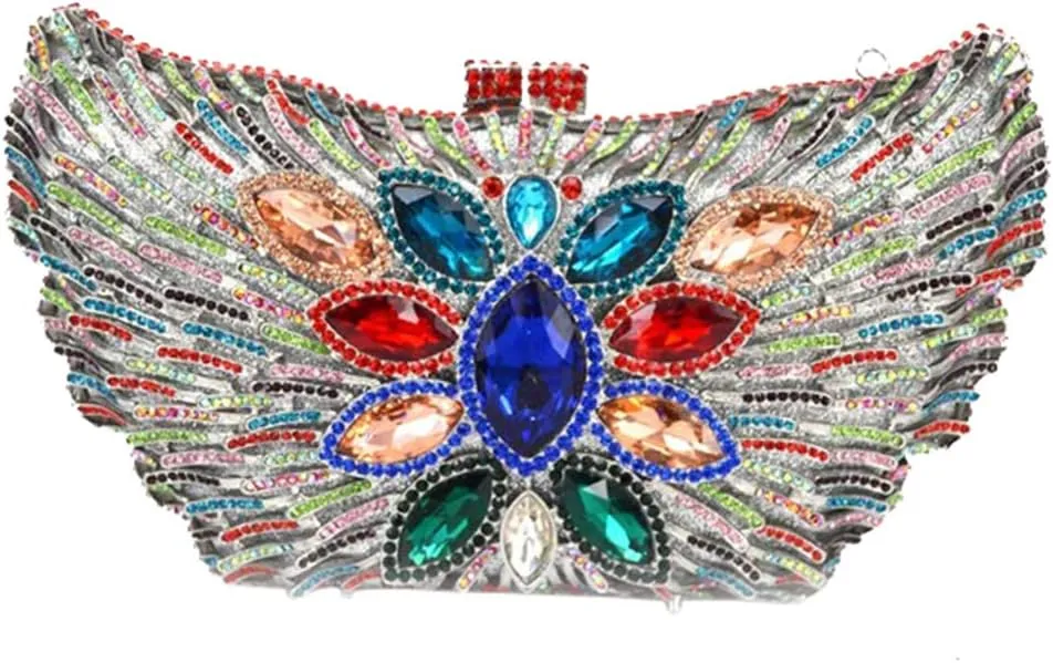 Womens Chain Evening-Bag Rhinestone Wedding Clutch-Purse Luxury Handbag