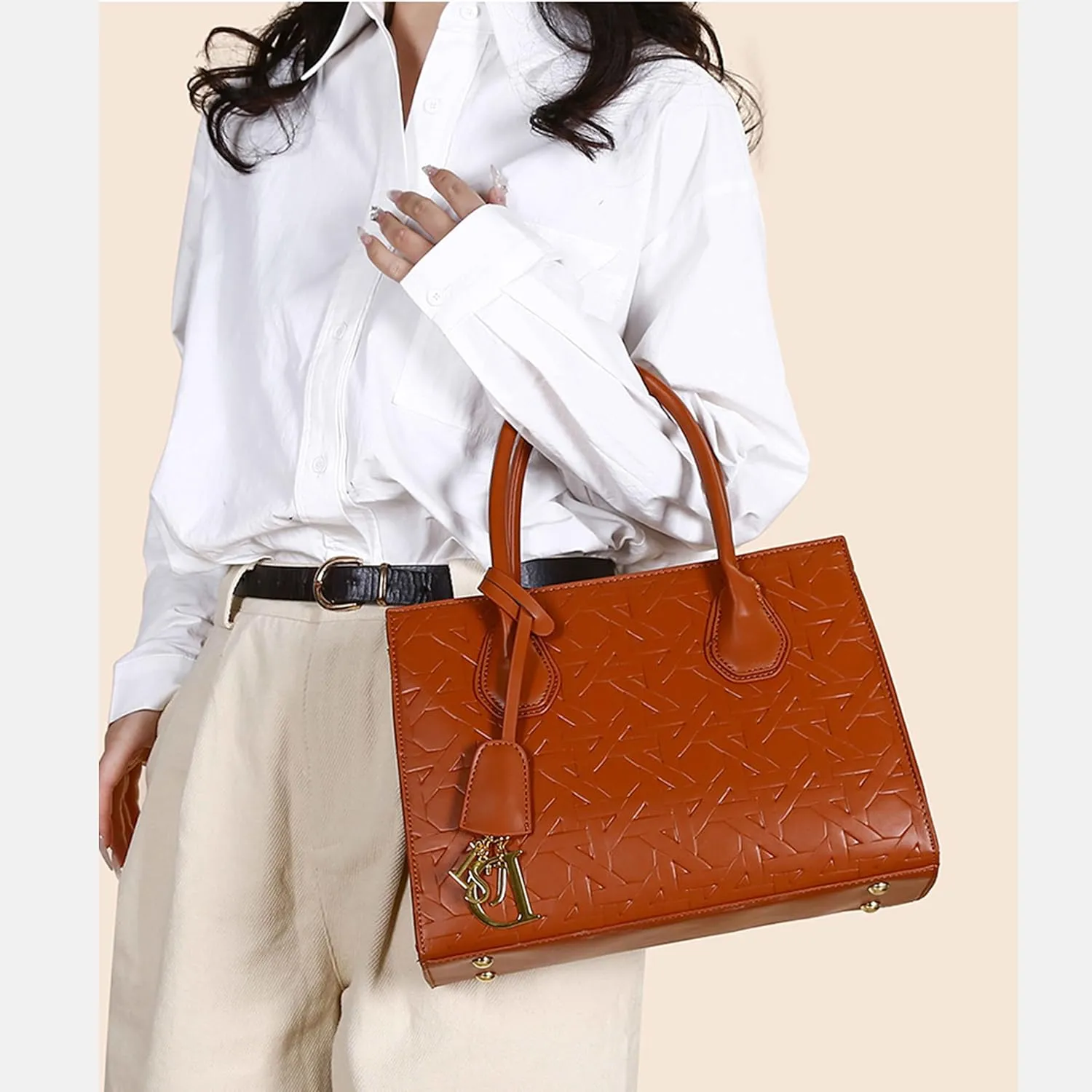 Womens Crossbody Purses & Handbags, PU Leather Tote, Top Handle Satchel Shoulder Bags, Briefcase for Women