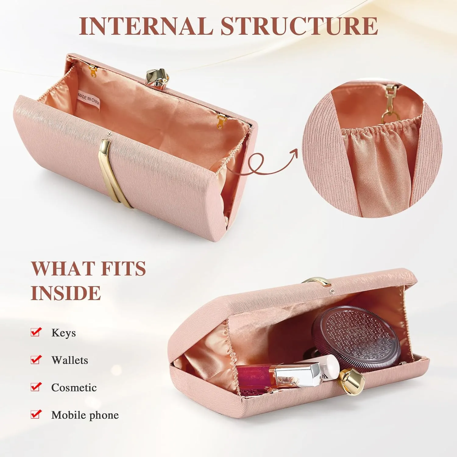 Womens Evening Clutch Bag Elegant Cocktail Bridal Handbag Wedding Party Purse