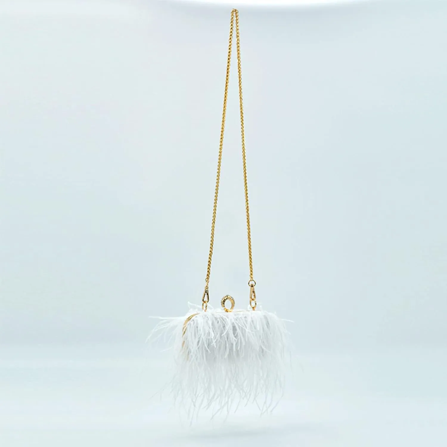 Women's Evening Clutch Bag Ostrich Feather Chain Shoulder Bag Banquet Wedding Purses Handbag body Bags for Party