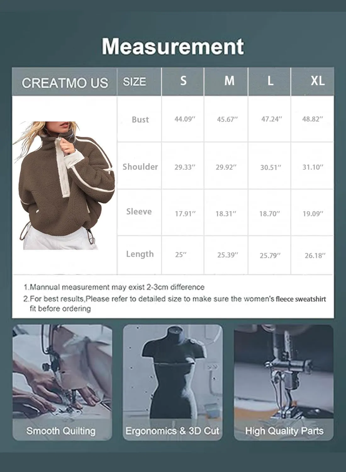 Women's Fleece Sweatshirts Half Zip Pullover Long Sleeve Oversized Workout Crop Tops Hoodie with Pocket